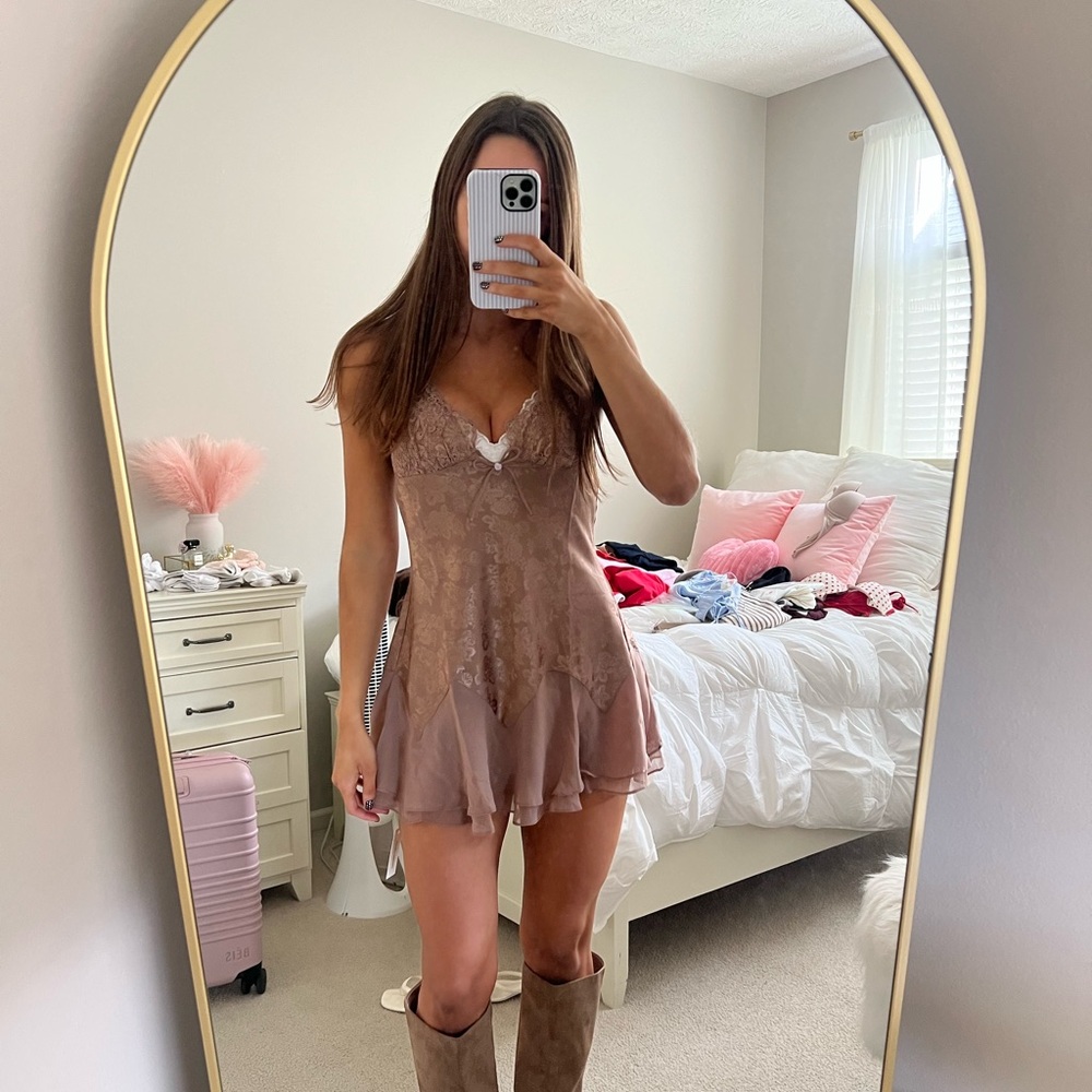 For Love & Lemons Holly Lace Slip Dress